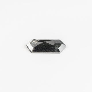 1.22 Carat Black Diamond, Rose Cut Elongated Hexagon