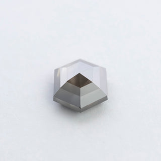 1.23 Carat Black Diamond, Rose Cut Hexagon