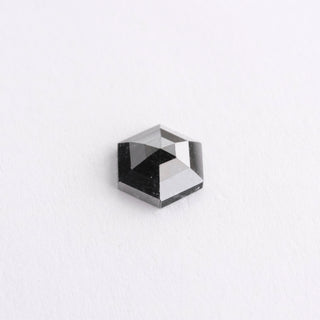 1.40 Carat Black Diamond, Rose Cut Hexagon