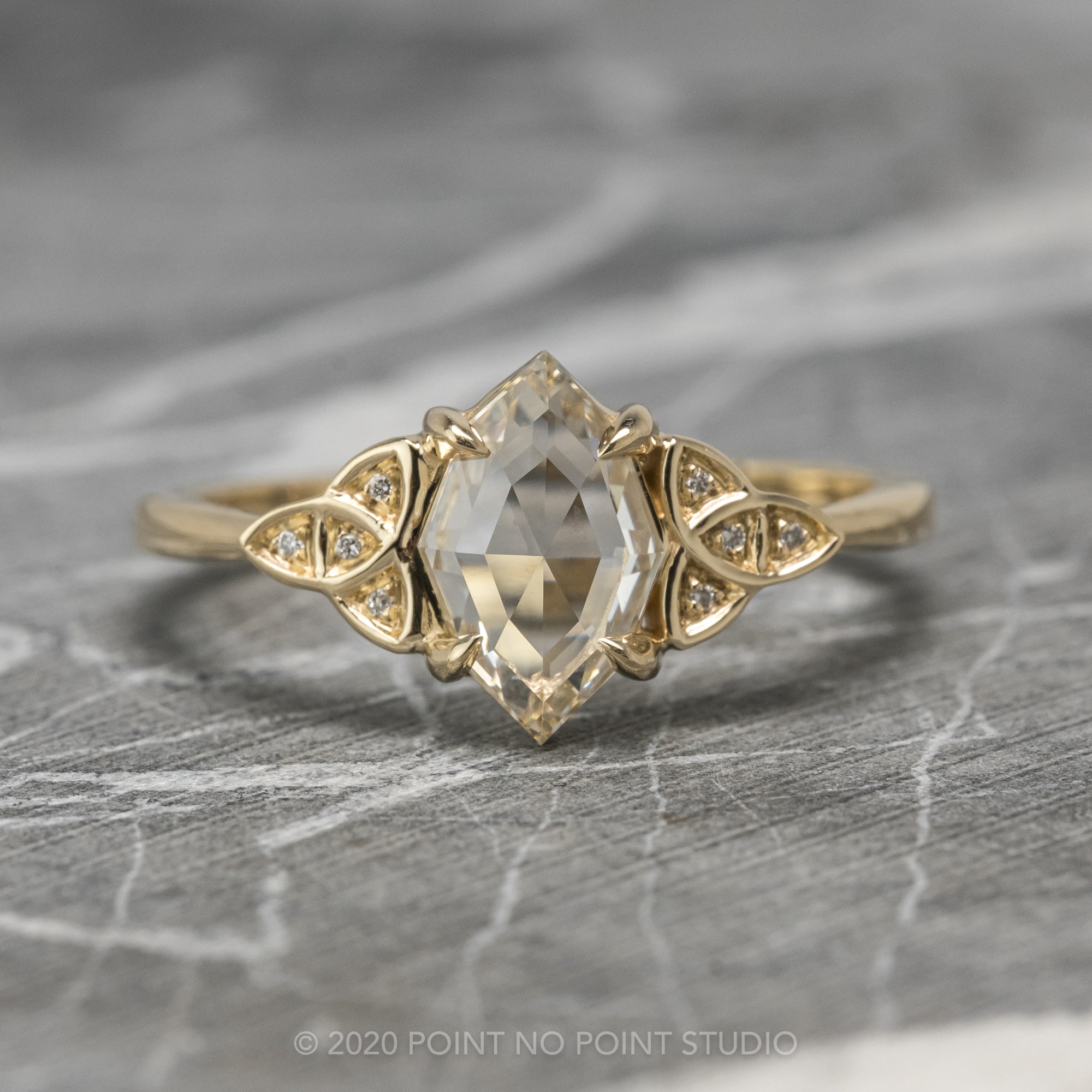 Custom marquise engagement ring – Point No Point Studio