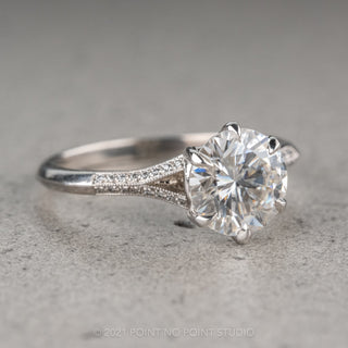 1.58 Carat Moissanite Engagement Ring, Mackenzie Setting, Platinum