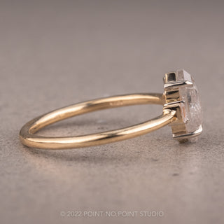 1.29 Carat Icy Salt and Pepper Hexagon Diamond Engagement Ring, Zoe Setting, 14K Yellow Gold