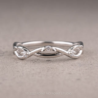 Diamond Wisteria Vine and Thorns Wedding Ring, 14k White Gold