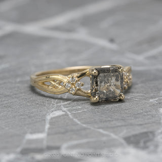 Custom Asscher Diamond Woven Engagement Ring