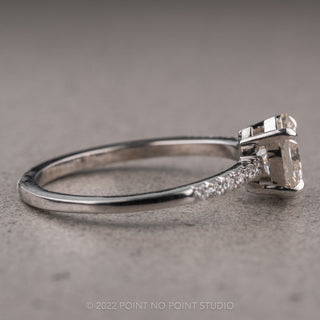 1.56 Carat Hexagon Moissanite Engagement Ring, Jules Setting, 14K White Gold