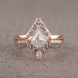 1.25tcw Icy Kite Diamond Engagement Ring, Avaline Setting, 14K Rose Gold
