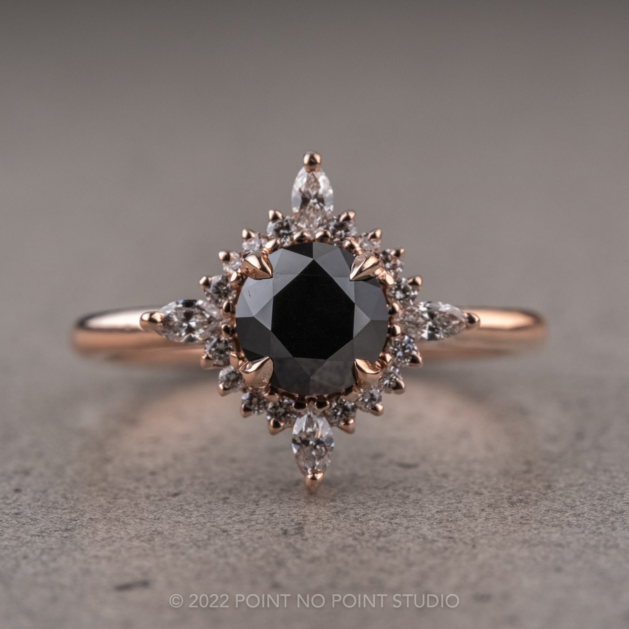 black engagement rings