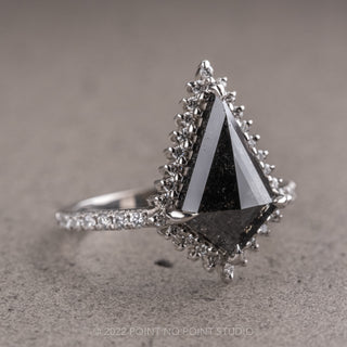 Custom Kite Scalloped Halo Engagement Ring