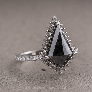 1.71 Carat Black Kite Diamond Engagement Ring, Solstice Setting, Platinum