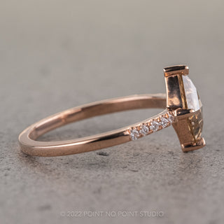 .80 Carat Champagne Lozenge Diamond Engagement Ring, Jules Setting, 14K Rose Gold