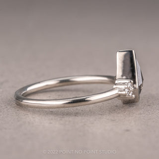 .60 Carat Salt and Pepper Kite Diamond Engagement Ring, Quinn Setting, 14k White Gold