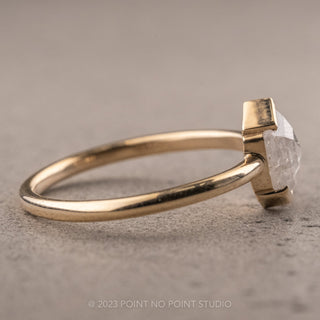 1.41 Carat Icy White Hexagon Diamond Engagement Ring, Charlize Setting, 14k Yellow Gold