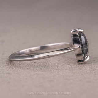 1.19 Carat Salt and Pepper Geometric Diamond Engagement Ring, Jane Setting, Platinum