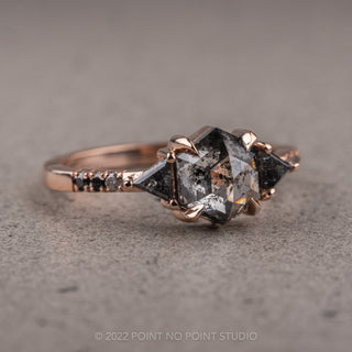 Custom Salt and Pepper Eliza Engagement Ring