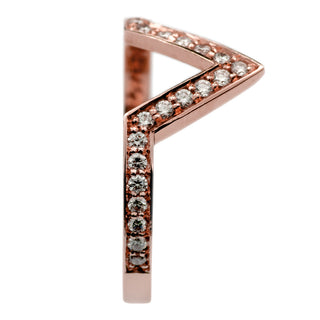 Exquisite 14K rose gold bead set diamond Victoria, symbolizing a perfect blend of classic and contemporary design