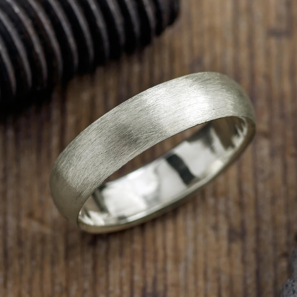 Men's Comfort Fit Brushed Finish Metal Wedding Ring 6mm