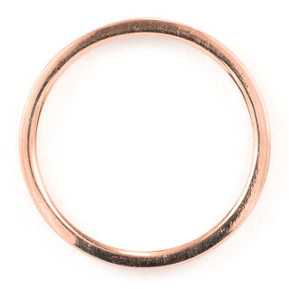 Side view image of 2mm Wide x 1.7mm Thick 14k Rose Gold Rectangle Wedding Band in Matte finish