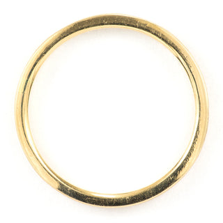 Detail shot of 14k Yellow Gold Rectangle Wedding Band that's 2mm Wide x 1.7mm Thick