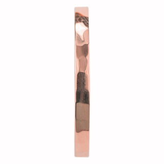 2mm Wide x 1.5mm Thick,14k Rose Gold Rectangle Wedding Band, Hammered Polished - Point No Point Studio - 2
