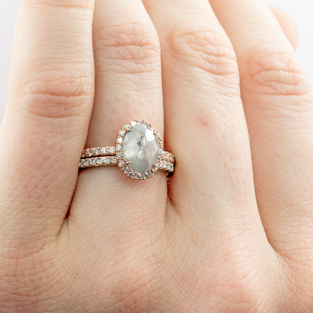 3mm 9ct Rose & White Gold 0.15ct Diamond Eternity Ring – Round Natural Diamonds