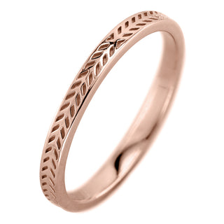 Eco Friendly Chevron Wedding Band in 14K Rose Gold - Image A