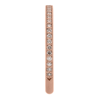 Exquisite Diamond Detailing in 14K Rose Gold Band, Jamie Style Wedding Ring