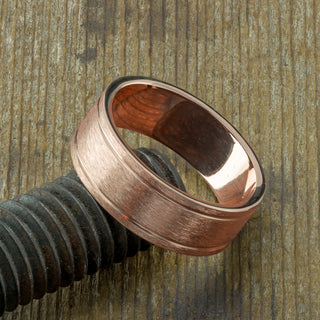 Rose Gold Double Channel Wedding Band