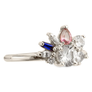 1.29 Carat Sapphire Confetti Setting Engagement Ring, Platinum
