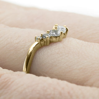 Natural Sapphire Wedding Ring, Sammy Setting, 14k Yellow Gold