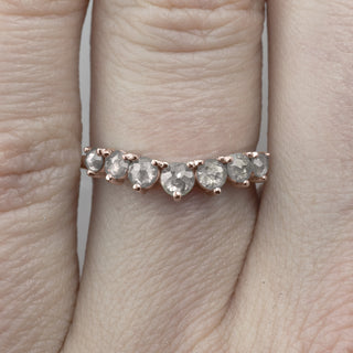 Evelyn Diamond Contour Wedding Ring, 14k Rose Gold
