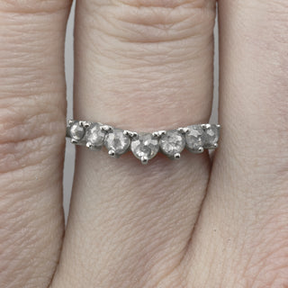 Evelyn Diamond Contour Wedding Ring, 14k White Gold