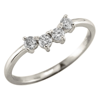 White Diamond Ursa Contour Wedding Ring, 14k White Gold