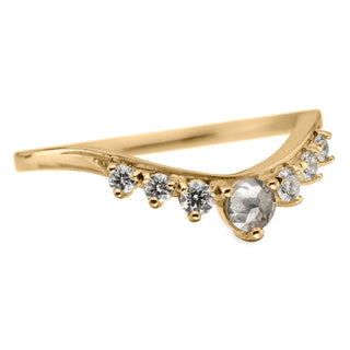 Catherine Diamond Contour Wedding Ring, 14k Yellow Gold