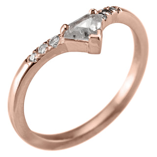 Shield Diamond Vivian Ring, 14k Rose Gold