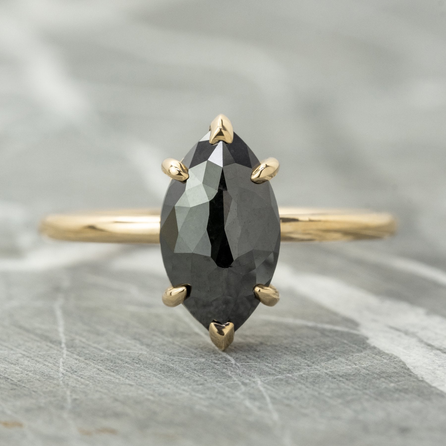 Marquise Cut Black Diamond Accent Engagement Rings Barkev Rings