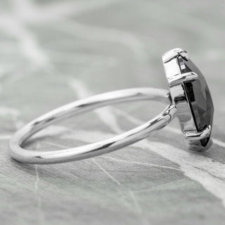 1.72 Carat Black Marquise Diamond Engagement Ring, Jane Setting, Platinum
