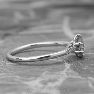 1.12 Carat Salt and Pepper Round Diamond Engagement Ring, Madeline Setting, Platinum