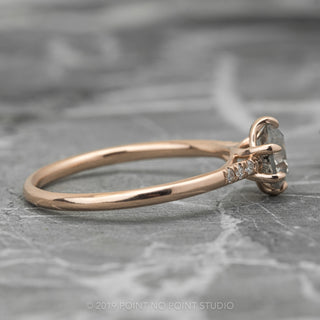 1.12 Carat Salt and Pepper Round Diamond Engagement Ring, Madeline Setting, 14K Rose Gold