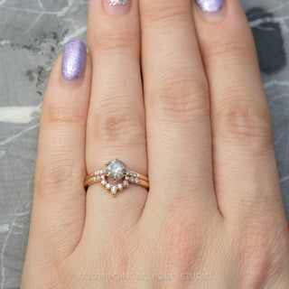 1.45tcw Salt & Pepper Round Diamond Engagement Ring, Madeline Setting, 14K Rose Gold