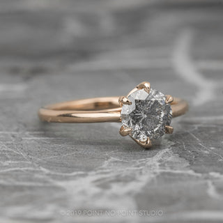 1.03 Carat Salt and Pepper Round Diamond Engagement Ring, Madeline Setting, 14K Rose Gold