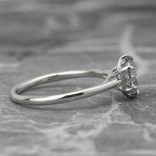 1.01 Carat Salt and Pepper Round Diamond Engagement Ring, Madeline Setting, Platinum