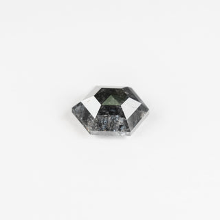 2.24 Carat Black Diamond, Rose Cut Hexagon
