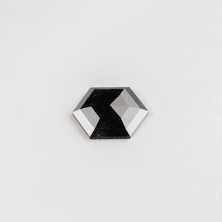 2.63 Carat Black Diamond, Rose Cut Hexagon