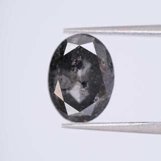 2.79 Carat Salt and Pepper Double Cut Oval Diamond