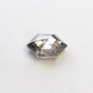2.80 Carat Salt and Pepper Rose Cut Hexagon Diamond