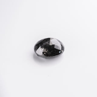 2.95 Carat Dark Salt and Pepper Rose Cut Oval Diamond