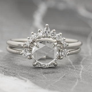 1.29 Carat Clear Round Diamond Engagement Ring, Zoe Setting, 14K White Gold