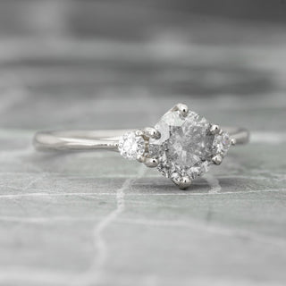 1.47 Carat Salt and Pepper Diamond Engagement Ring, Madison Setting, Platinum