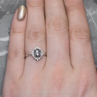 Black Speckled Diamond Engagement Ring