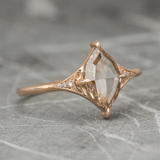2.05 Carat Geometric Marquise Diamond Engagement Ring, Aela Setting, 14K Rose Gold